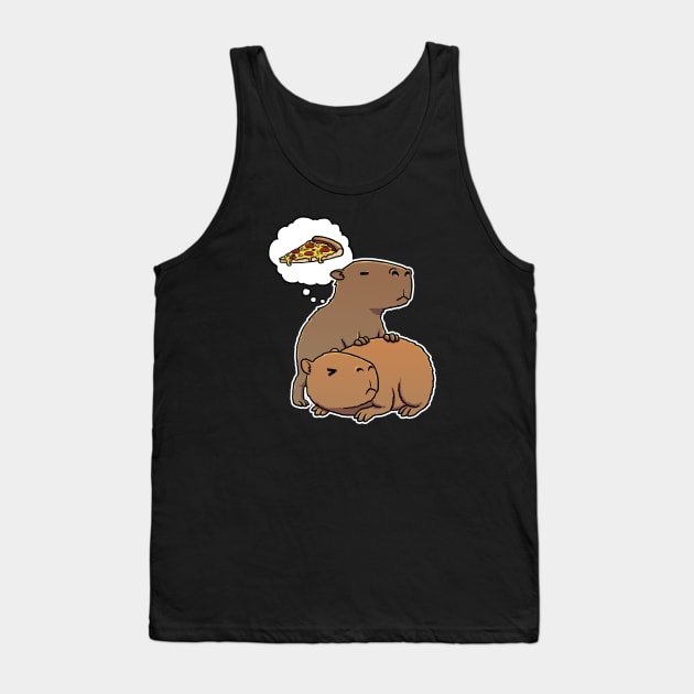 Capybara hungry for Supreme Pizza Tank Top by capydays